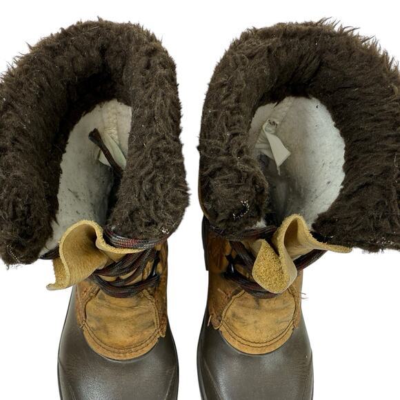 SOREL VTG BADGER Boots Womens Size 6 Brown Leather Lined Winter Snow CANADA Made - Picture 3 of 11